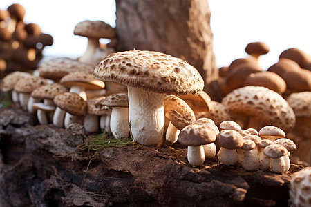 森林中一群蘑菇图片
