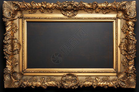 木质华丽的金色相框背景图片