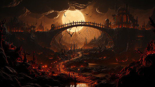 黑暗的地狱纳河桥插图图片