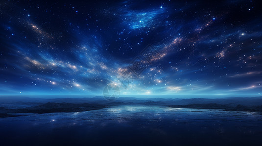 唯美夜空唯美的户外星空景观插画