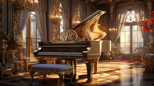 古典典雅的琴房图片