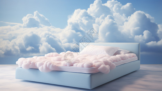 床垫海报柔软舒适的云朵床垫设计图片