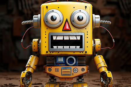 黄色的机器人背景图片
