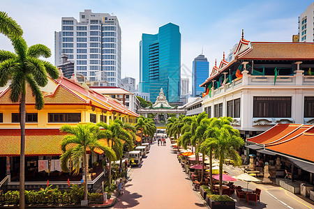 宽广的佛教文化-新加坡照片。背景图片
