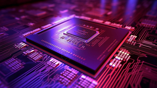 紫红色电脑CPU图片
