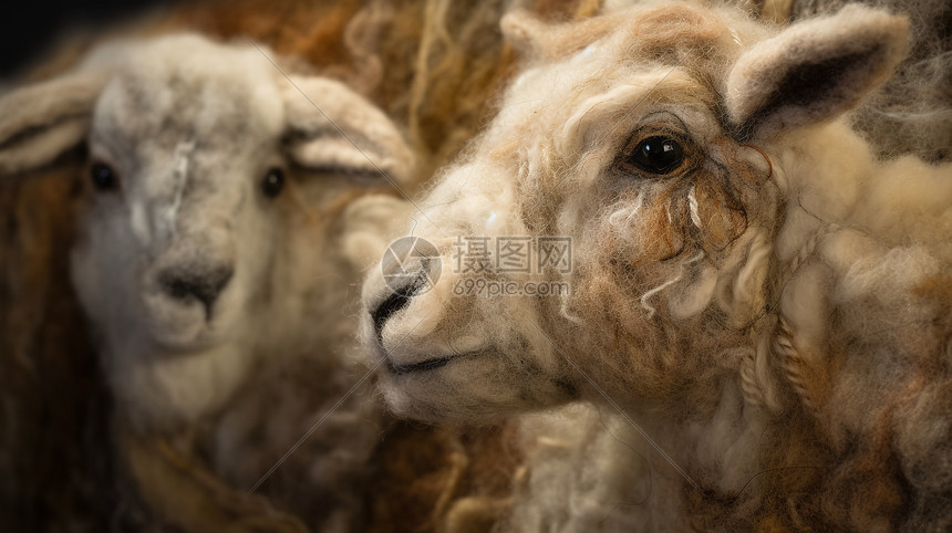 创意艺术的毡化羊毛动物图片