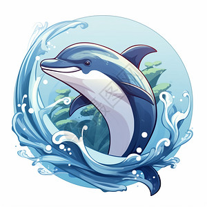 圆形海豚标志图片