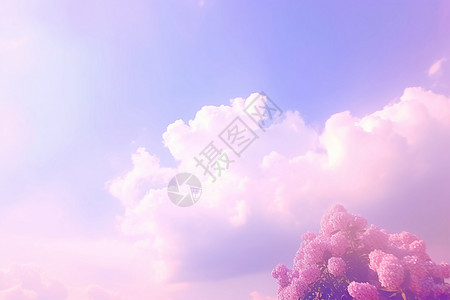 空中美丽的紫色云层图片