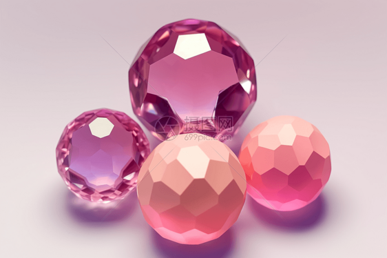创意艺术的3D钻石球图片