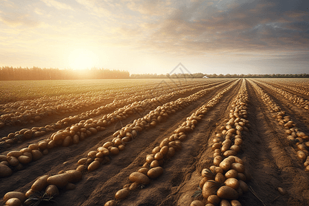 乡村农业种植的马铃薯农场图片