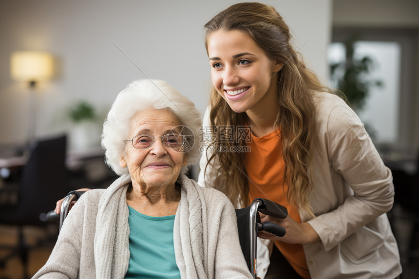 医生和她的患者在诊疗中心的照片图片
