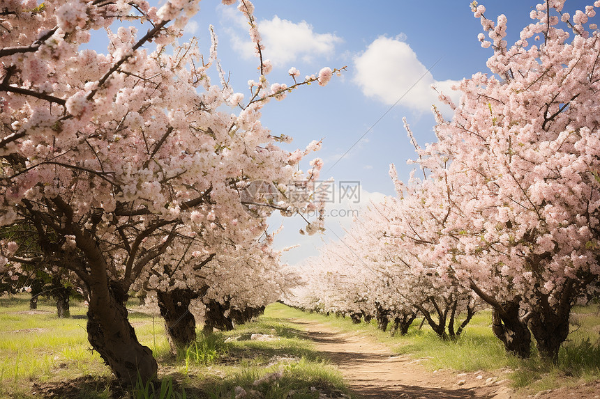春天里的梨花树图片