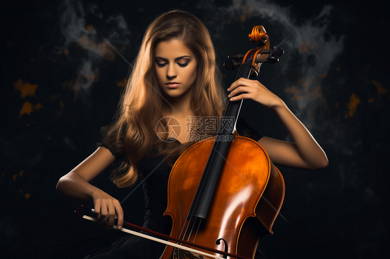 拉小提琴的女人图片
