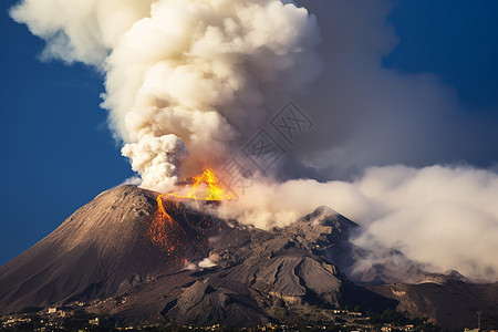 喷发的熔岩火山图片