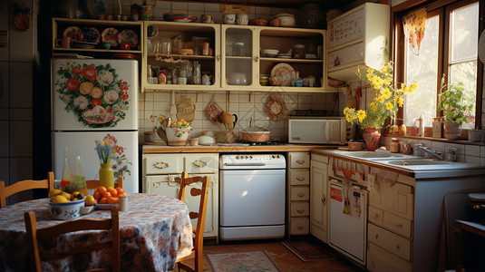 温馨的室内厨房图片