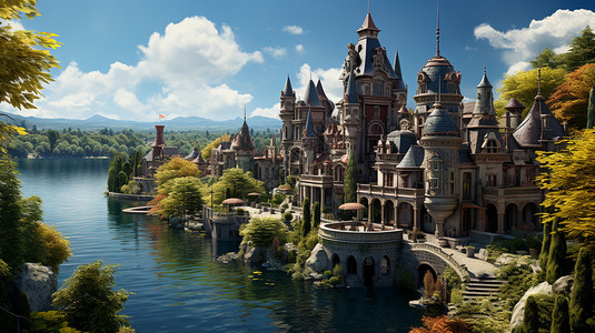 童话王国的城堡背景