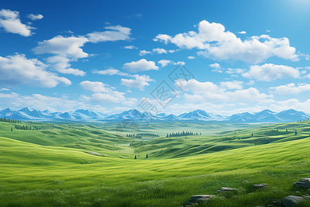 辽阔美丽的草原背景图片