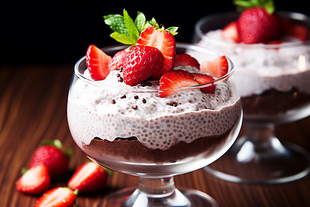 健康的草莓甜点背景图片
