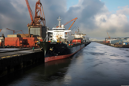 港口的运输货船图片