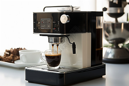 黑色科技全自动咖啡机背景