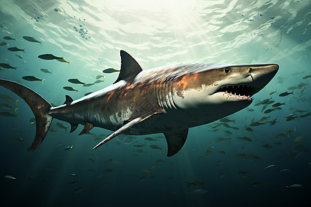 深海中凶猛的鲨鱼图片