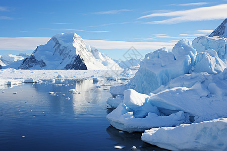 孤寂的冰山小岛背景图片