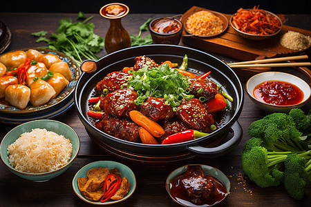 中式聚餐美食图片