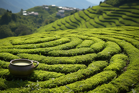 茶园中的一碗茶图片