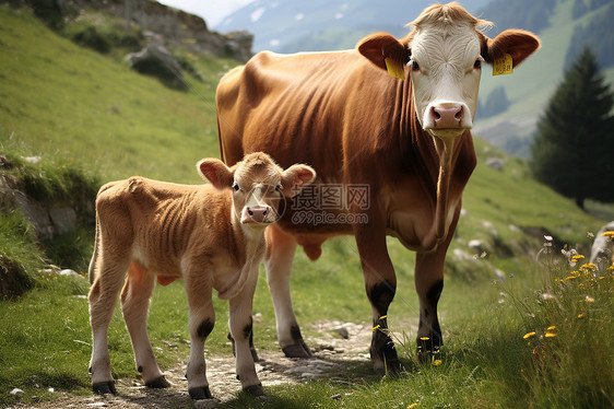山中呆萌的养殖奶牛图片