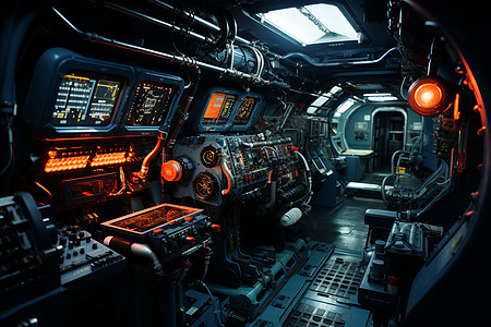 机械复杂的潜艇系统图片