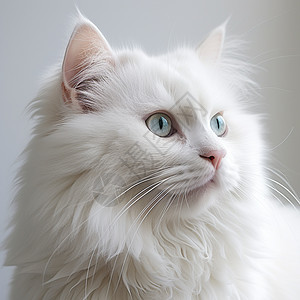毛茸茸的白猫图片