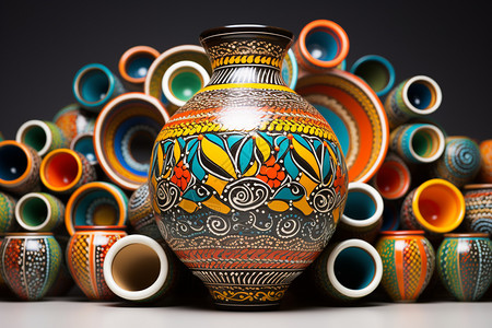 传统花纹埃及传统陶瓷艺术背景