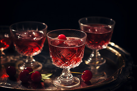美味的水果樱桃酒图片