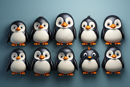 3D的可爱企鹅图片