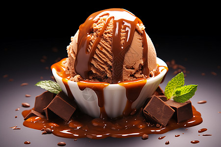 碗里的巧克力甜品背景图片