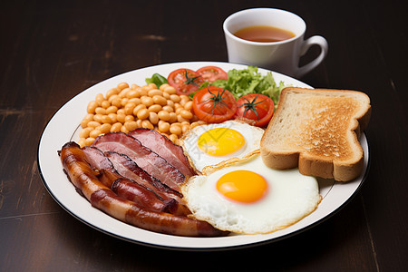 美味的英式早餐图片