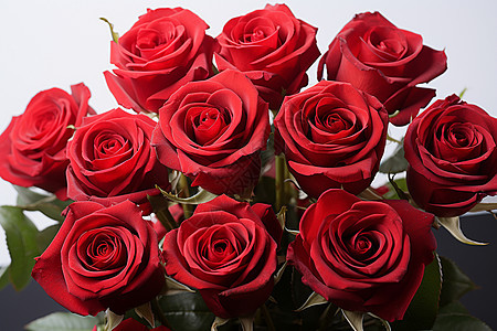 红色的玫瑰花束图片