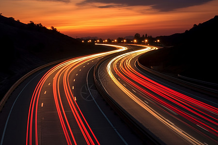 夜晚的交通道路背景图片