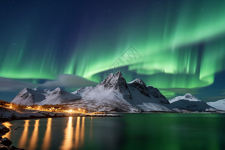 北极极光的美景图片