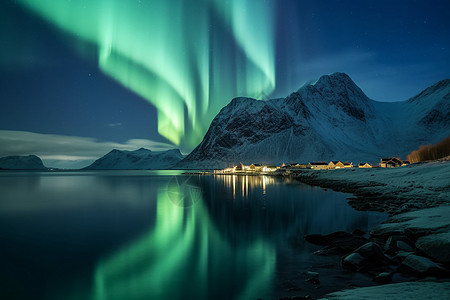 寒冬中的北极之夜图片