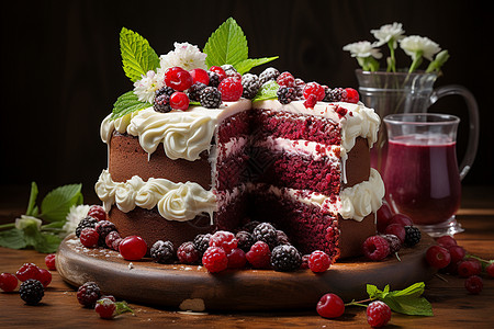 多层红丝绒蛋糕图片