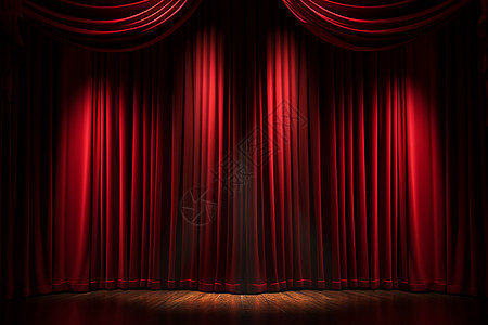 红色幕布的舞台高清图片