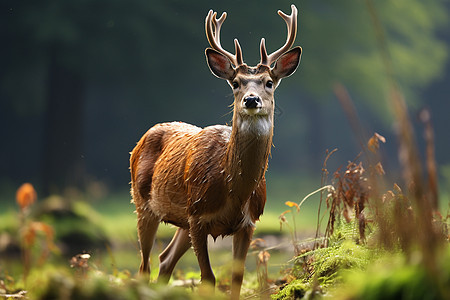 森林中站立的鹿图片