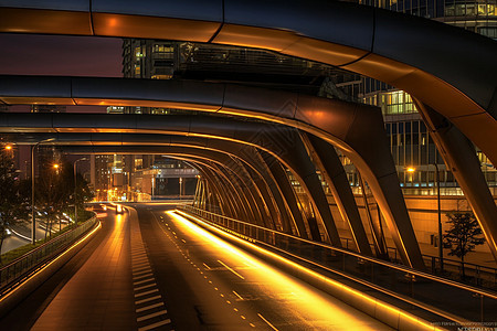 夜间的公路图片