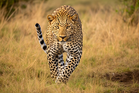 草地里漫步的豹子图片