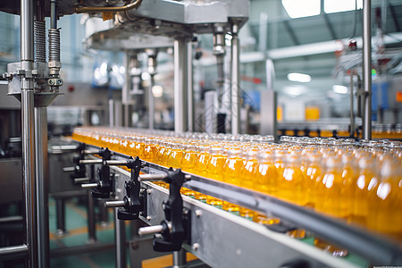 橙汁生产流水线背景图片