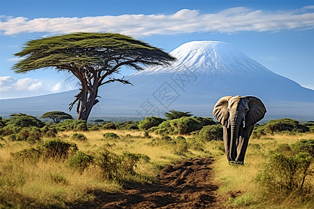 大象穿越丛林图片