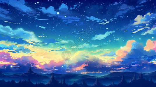 广阔的夜空背景图片