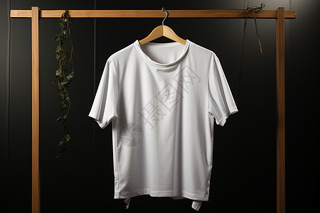 时尚简约的白色T恤背景图片