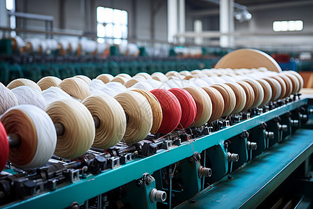 工厂中的棉线卷图片